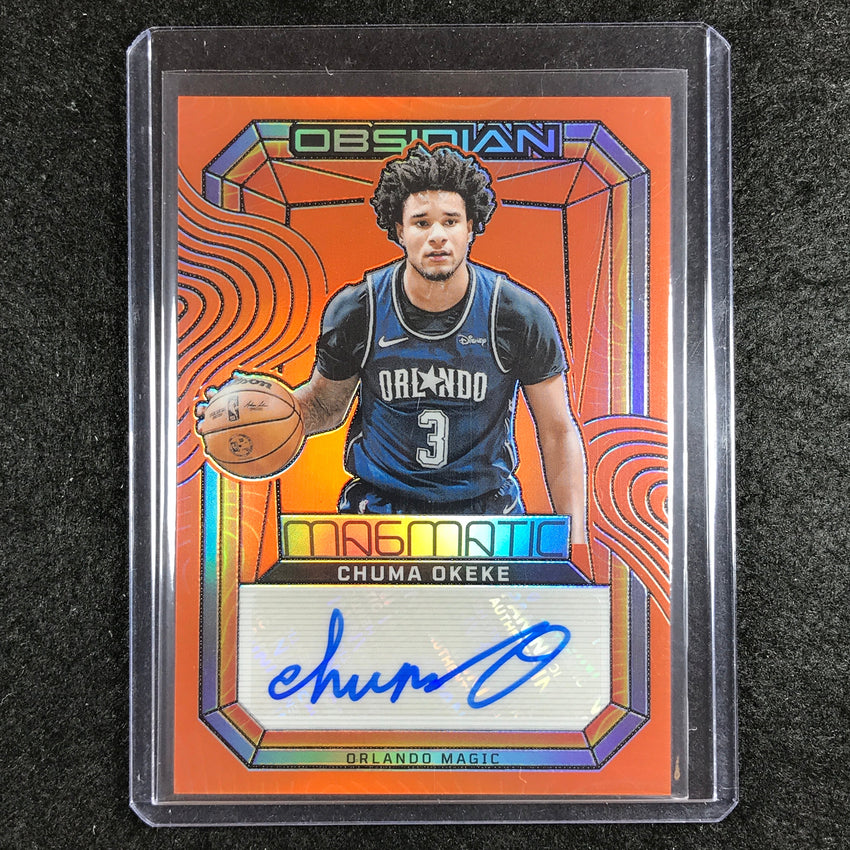 2023-24 Obsidian CHUMA OKEKE Magmatic Auto Orange Flood Electric Etch 57/75