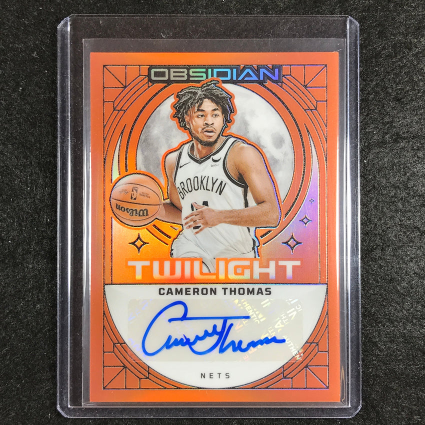 2023-24 Obsidian CAMERON THOMAS Twilight Auto Orange Flood Electric Etch 3/75