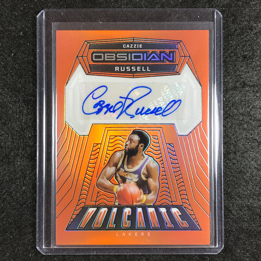 2023-24 Obsidian CAZZIE RUSSELL Volcanic Auto Orange Flood Electric Etch 2/75