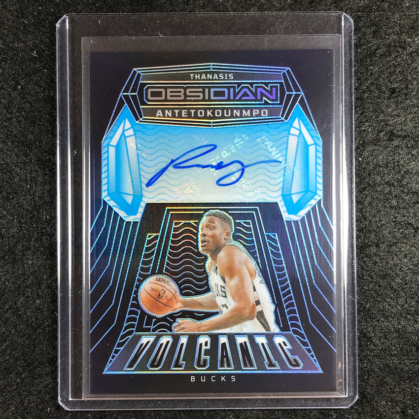 2023-24 Obsidian THANASIS ANTETOKOUNMPO Volcanic Auto Blue Electric Etch 22/30