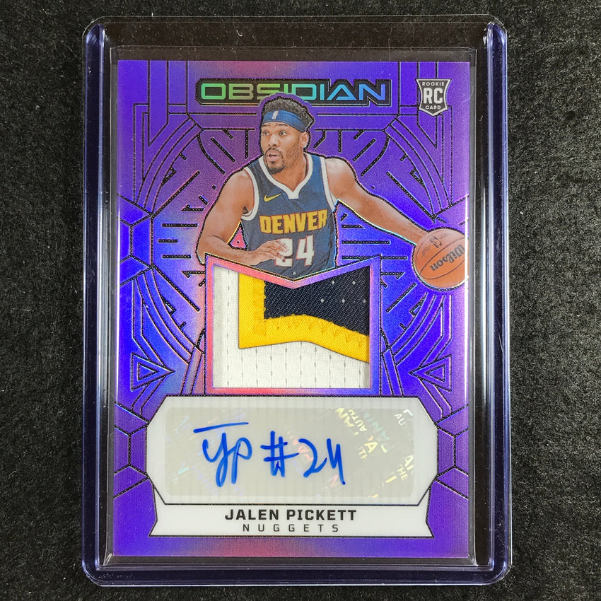 2023-24 Obsidian JALEN PICKETT Rookie Patch Auto Purple Flood Etch 43/49