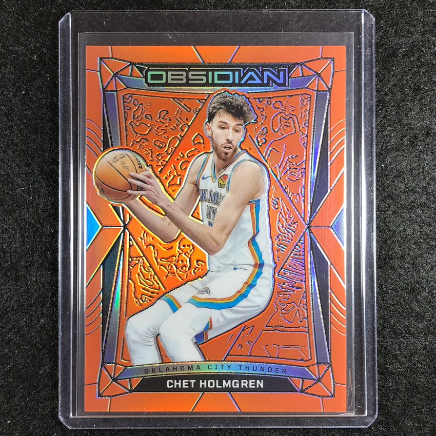 2023-24 Obsidian CHET HOLMGREN Base Orange Flood Electric Etch 10/99