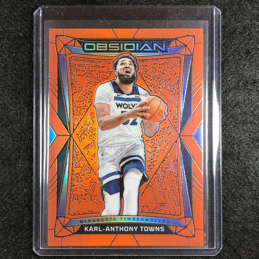 2023-24 Obsidian KARL-ANTHONY TOWNS Base Orange Flood Electric Etch 67/99