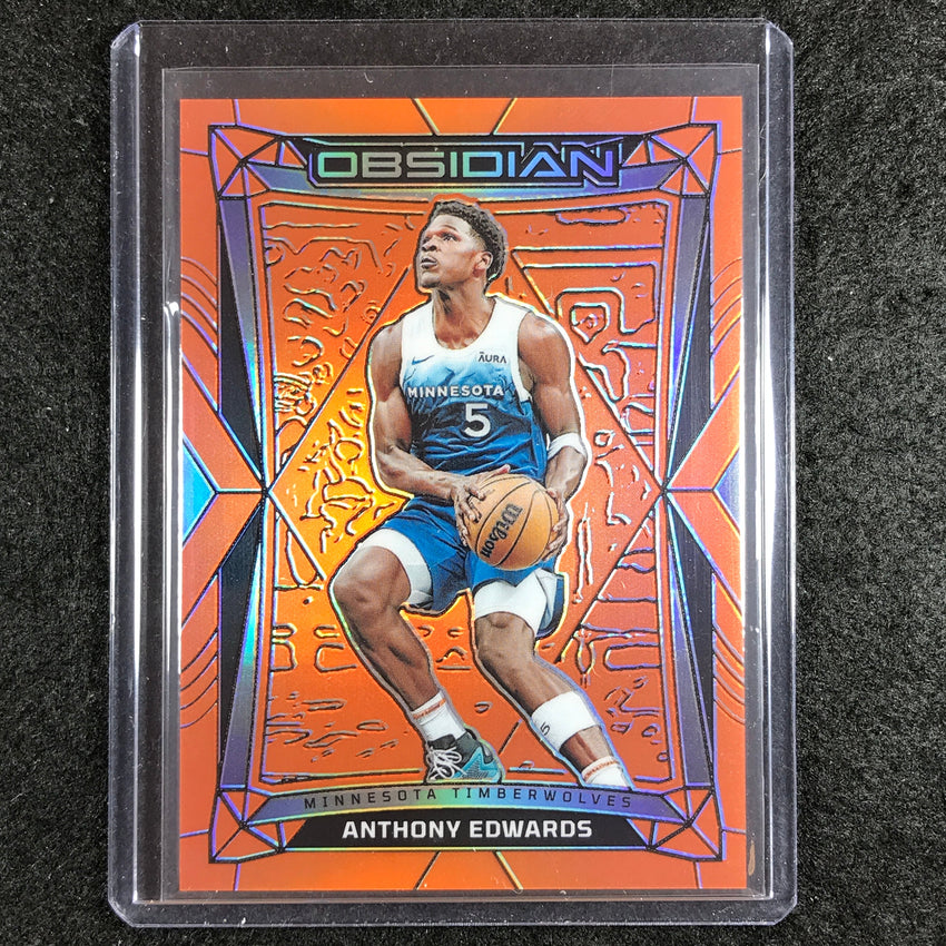 2023-24 Obsidian ANTHONY EDWARDS Base Orange Flood Electric Etch 17/99