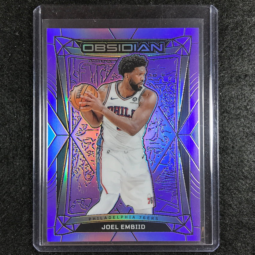 2023-24 Obsidian JOEL EMBIID Base Purple Flood Electric Etch 19/49