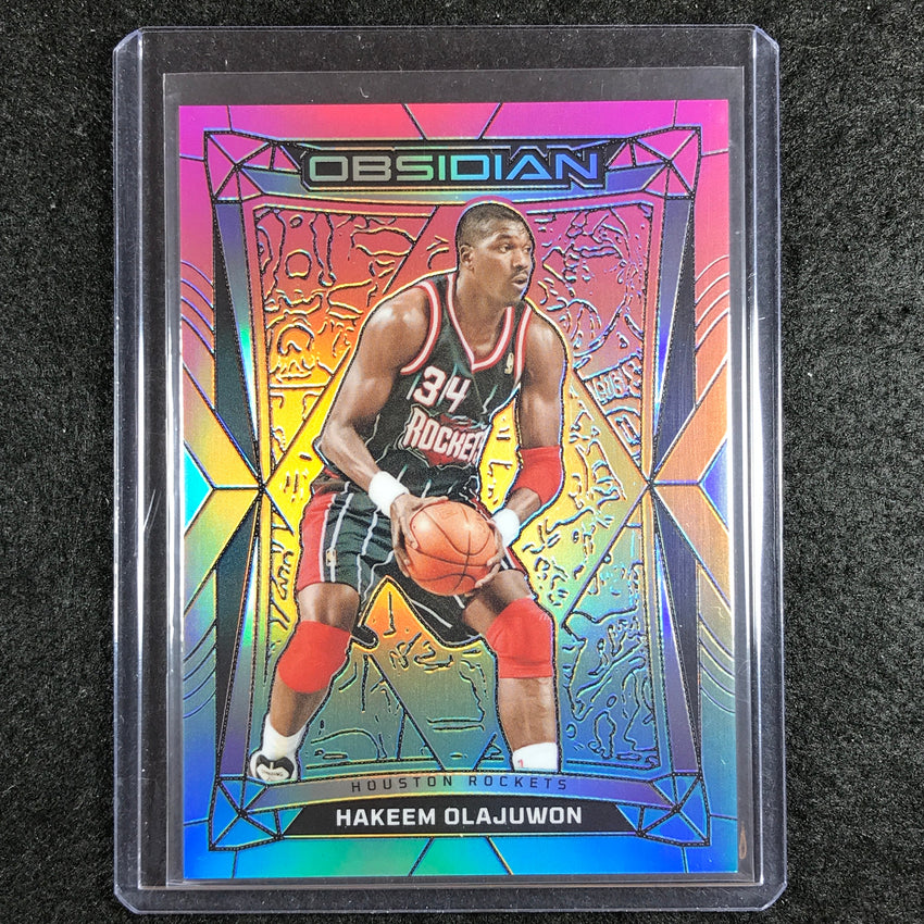 2023-24 Obsidian HAKEEM OLAJUWON Base Neon Flood Electric Etch #134