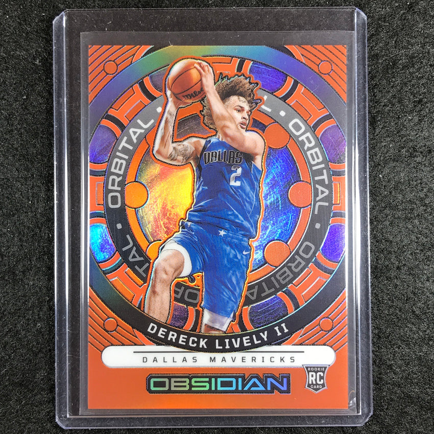 2023-24 Obsidian DERECK LIVELY II Orbital Rookie Orange Flood Etch 61/75