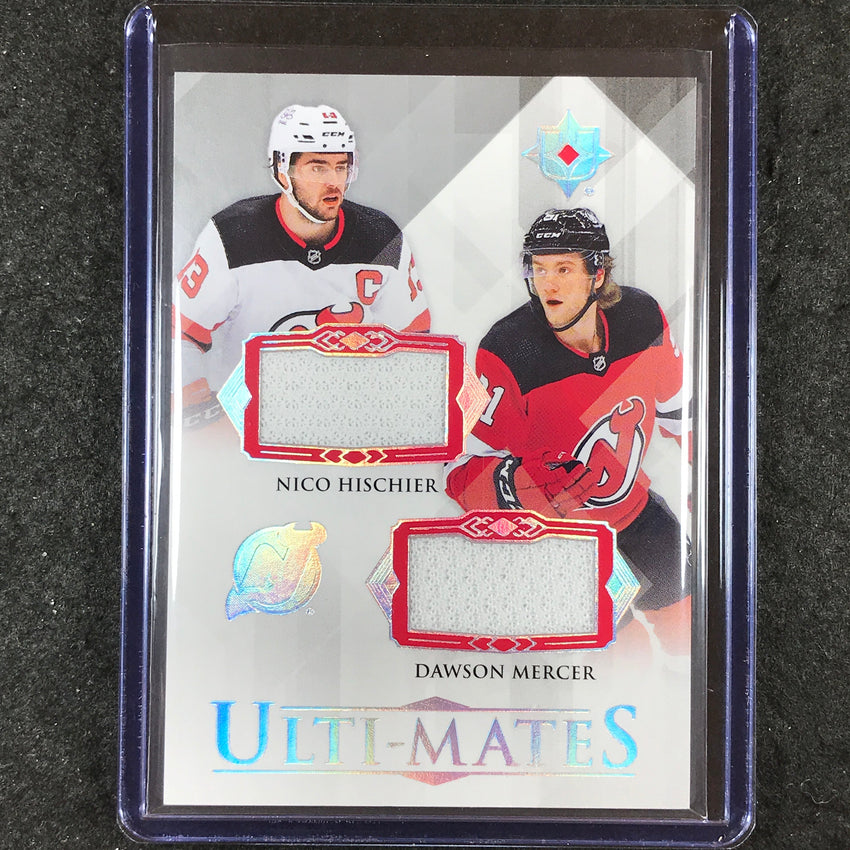 2023-24 Ultimate Collection NICO HISCHIER MERCER Ulti-Mates Dual Jersey #HM
