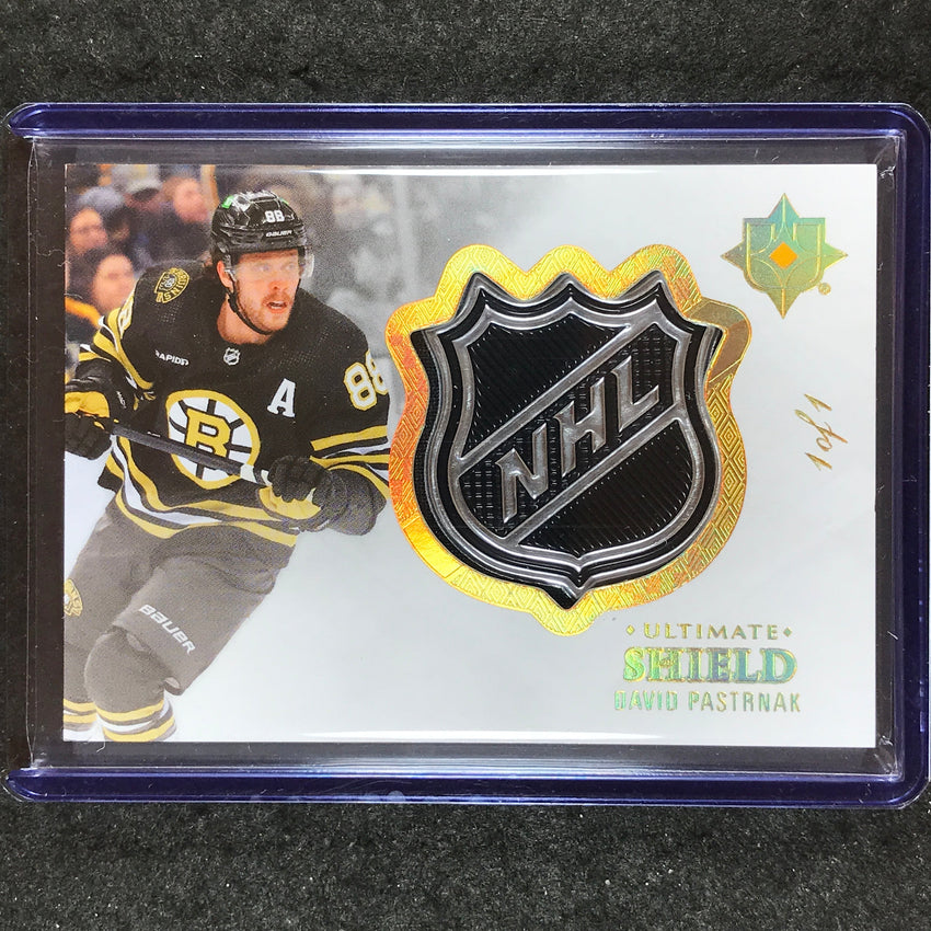 2023-24 Ultimate Collection DAVID PASTRNAK Ultimate Shield Patch Relic 1/1
