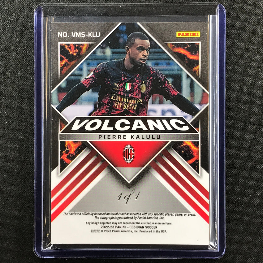 2022-23 Obsidian Pierre Kalulu Volcanic Material Signatures Relic Auto Blue 1/1