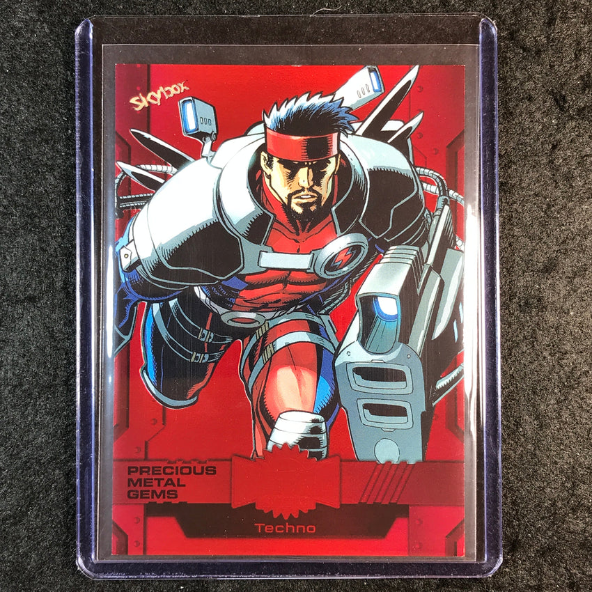 2024 Marvel Metal Universe Avengers TECHNO Precious Metal Gems Red 33/100 #36