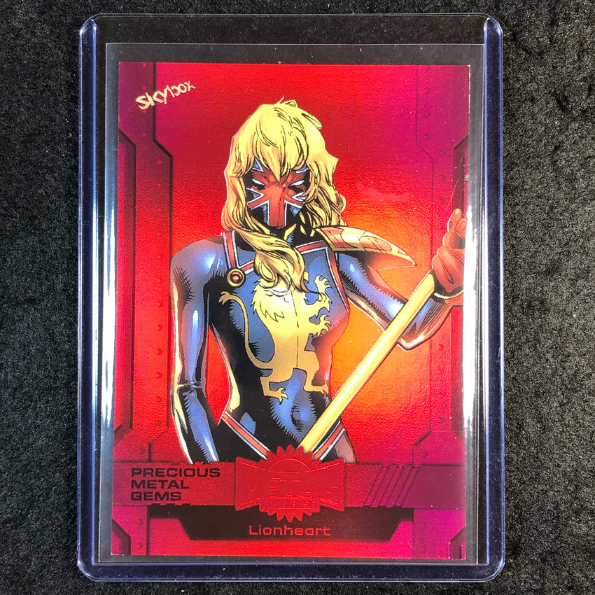 2024 Marvel Metal Universe Avengers LIONHEART Precious Metal Gems Red 15/100 #43