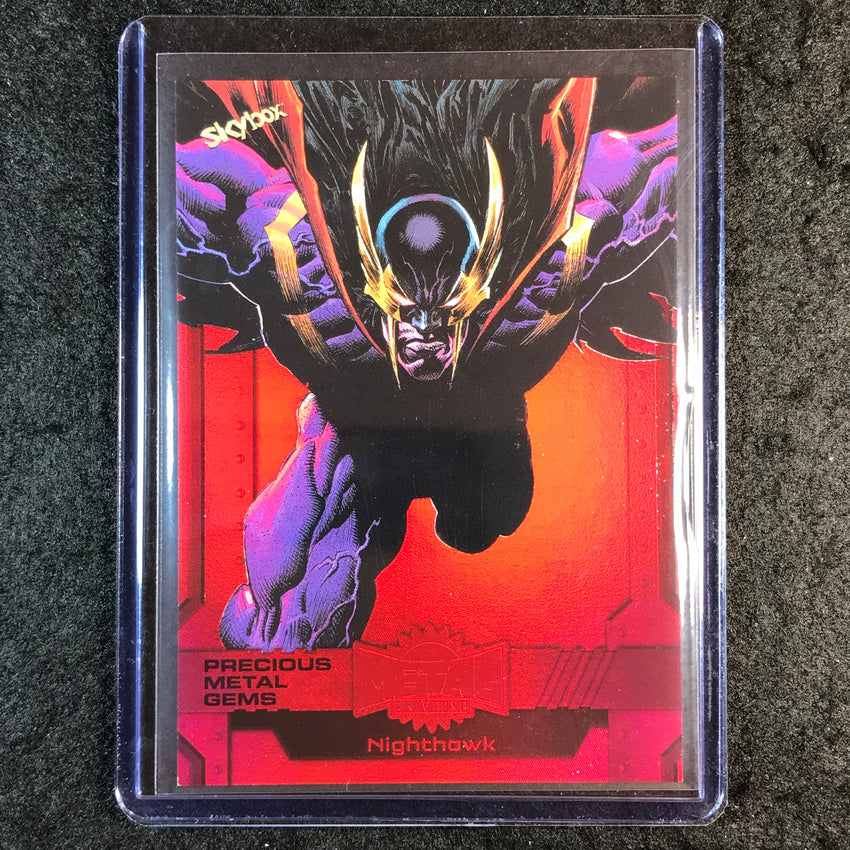 2024 Marvel Metal Universe Avengers NIGHTHAWK Precious Metal Gems Red 85/100 #63