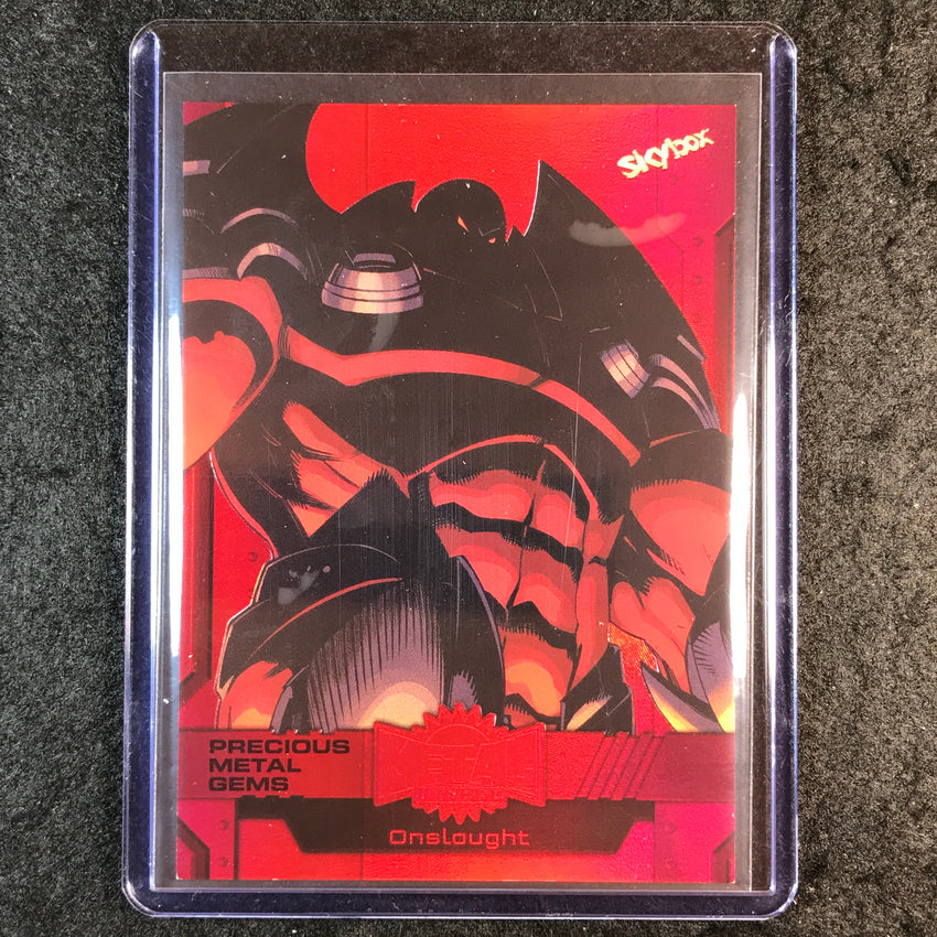 2024 Marvel Metal Universe Avengers ONSLAUGHT Precious Metal Gems Red 93/100 #64