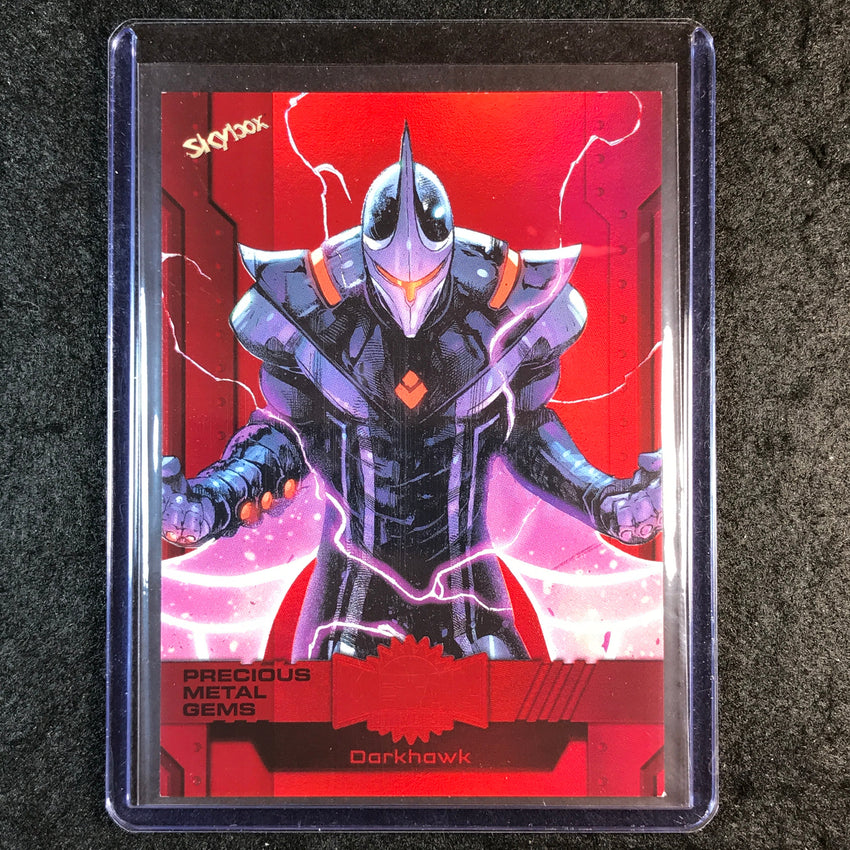 2024 Marvel Metal Universe Avengers DARKHAWK Precious Metal Gems Red 9/100 #78