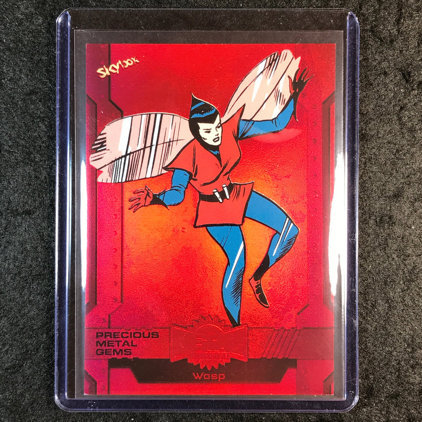 2024 Marvel Metal Universe Avengers WASP Precious Metal Gems Red 16/100 #101