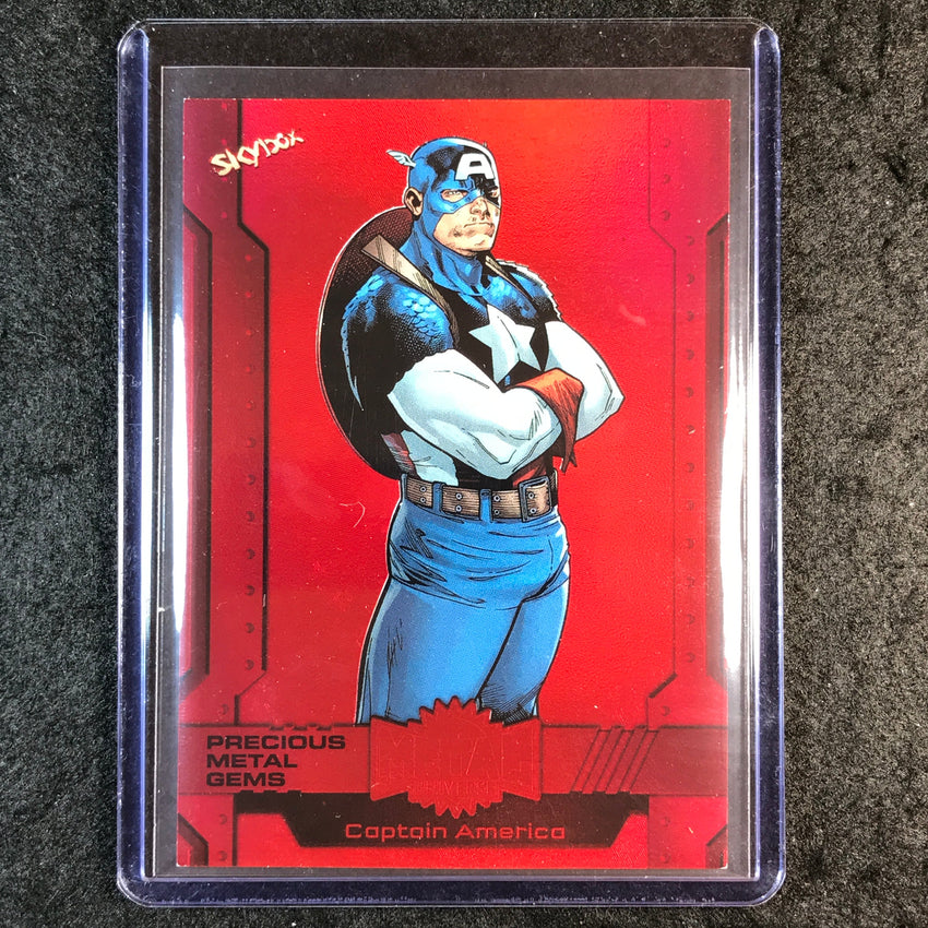 2024 Metal Universe Avengers CAPTAIN AMERICA Precious Metal Gems Red 2/100