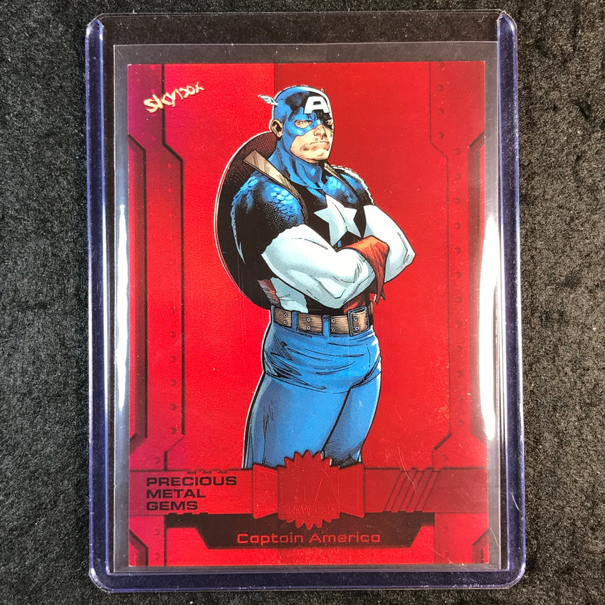 2024 Metal Universe Avengers CAPTAIN AMERICA Precious Metal Gems Red 44/100