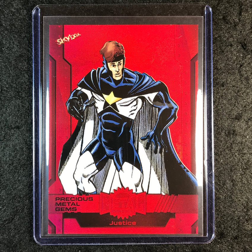 2024 Marvel Metal Universe Avengers JUSTICE Precious Metal Gems Red 24/100 #125