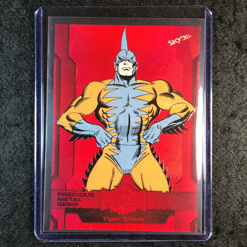 2024 Marvel Metal Universe Avengers TIGER SHARK Precious Metal Gems Red 37/100