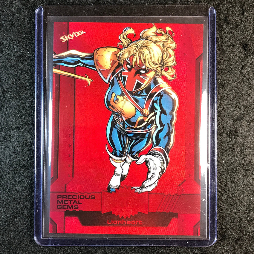 2024 Marvel Metal Universe Avengers LIONHEART Precious Metal Gems Red 92/100