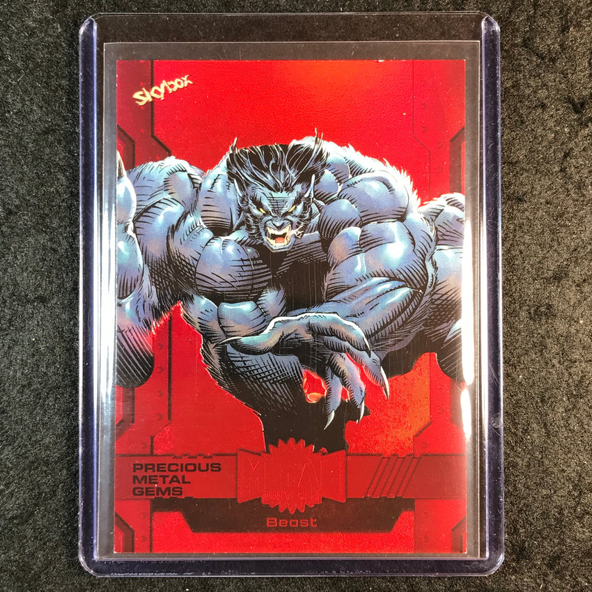 2024 Marvel Metal Universe Avengers BEAST Precious Metal Gems Red 79/100 #176