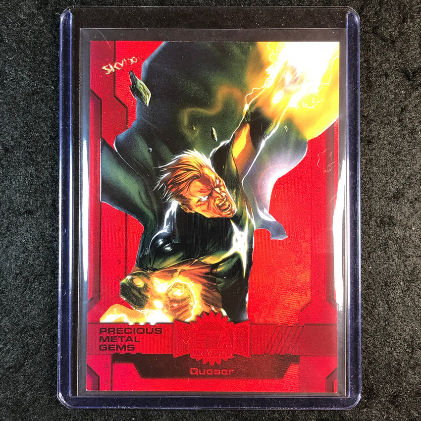 2024 Marvel Metal Universe Avengers QUASAR Precious Metal Gems Red 91/100 #190
