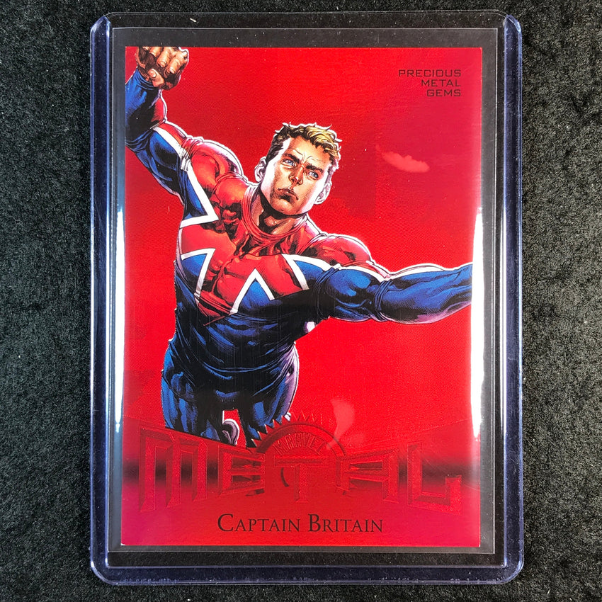 2024 Metal Universe Avengers CAPTAIN BRITAIN Retro Precious Metal Gems Red /100