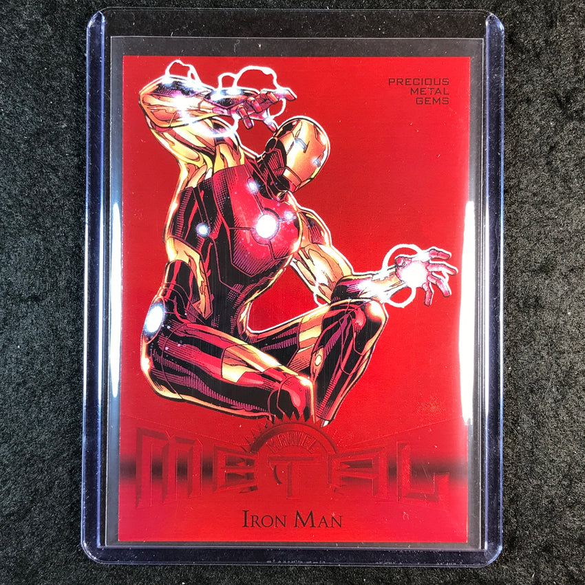 2024 Marvel Metal Universe Avengers IRON MAN Retro Precious Metal Gems Red /100