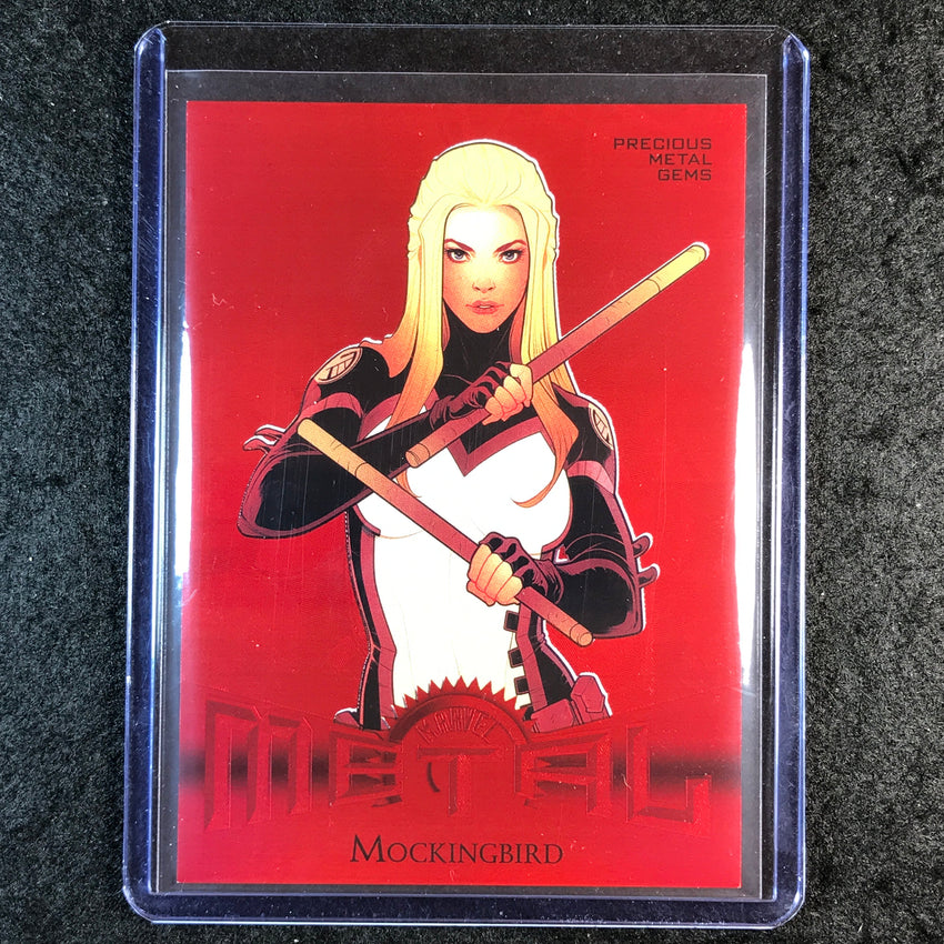 2024 Metal Universe Avengers MOCKINGBIRD Retro Precious Metal Gems Red 27/100