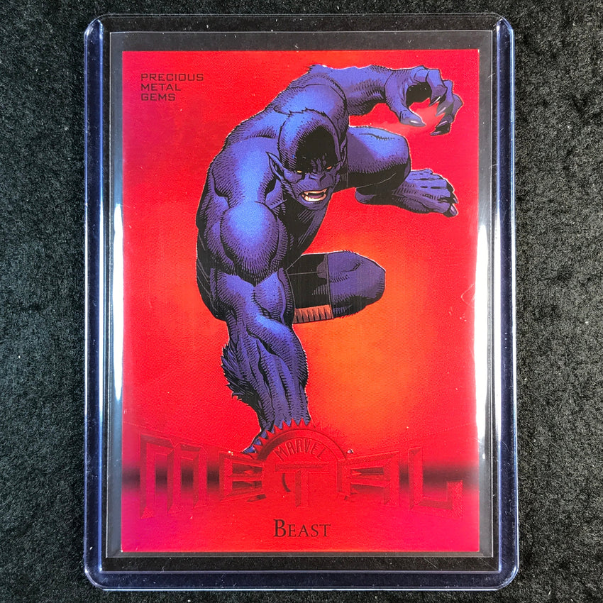 2024 Marvel Metal Universe Avengers BEAST Retro Precious Metal Gems Red 71/100