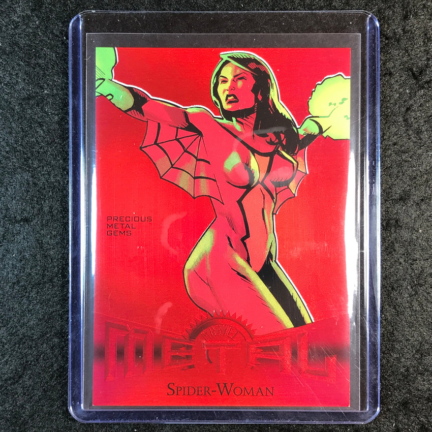 2024 Metal Universe Avengers SPIDER-WOMAN Retro Precious Metal Gems Red 80/100