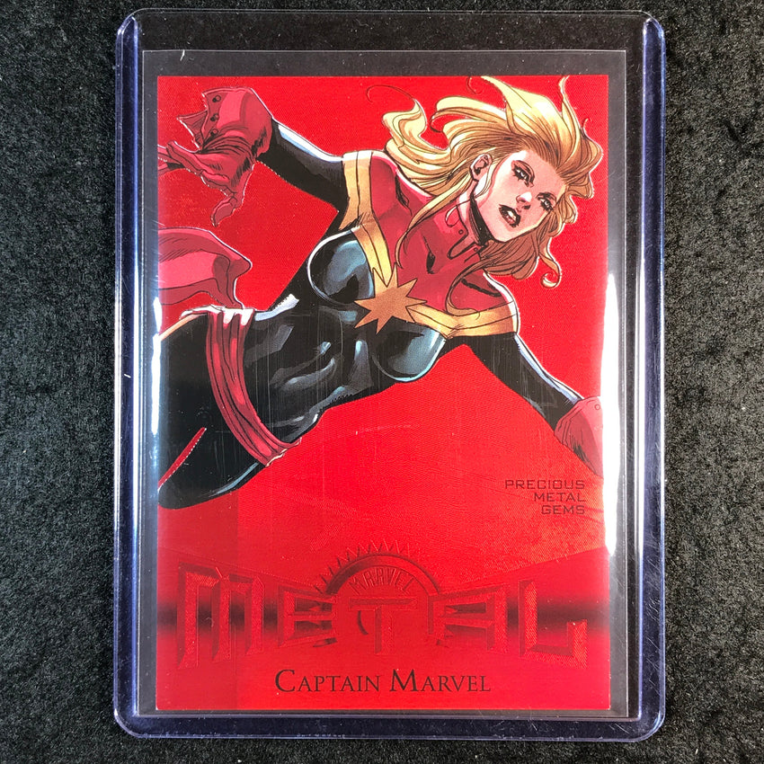 2024 Metal Universe Avengers CAPTAIN MARVEL Retro Precious Metal Gems Red 41/100