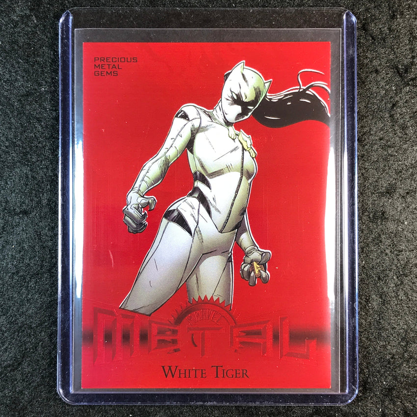 2024 Metal Universe Avengers WHITE TIGER Retro Precious Metal Gems Red 37/100