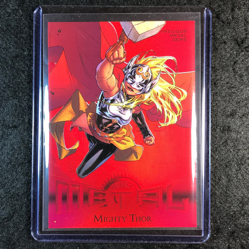 2024 Metal Universe Avengers MIGHTY THOR Retro Precious Metal Gems Red 30/100