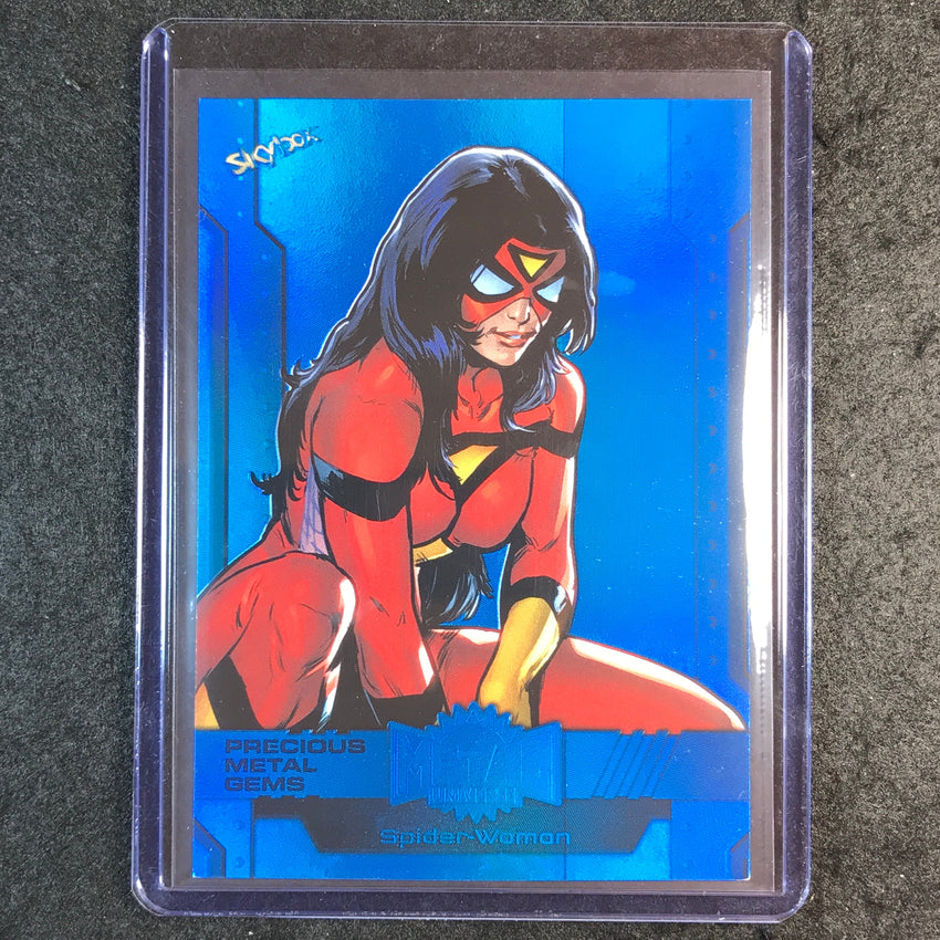 2024 Marvel Metal Universe Avengers SPIDER-WOMAN Precious Metal Gems Blue 7/50