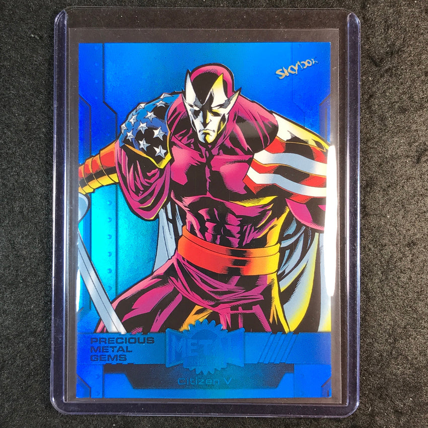 2024 Marvel Metal Universe Avengers CITIZEN-V Precious Metal Gems Blue 24/50 #56