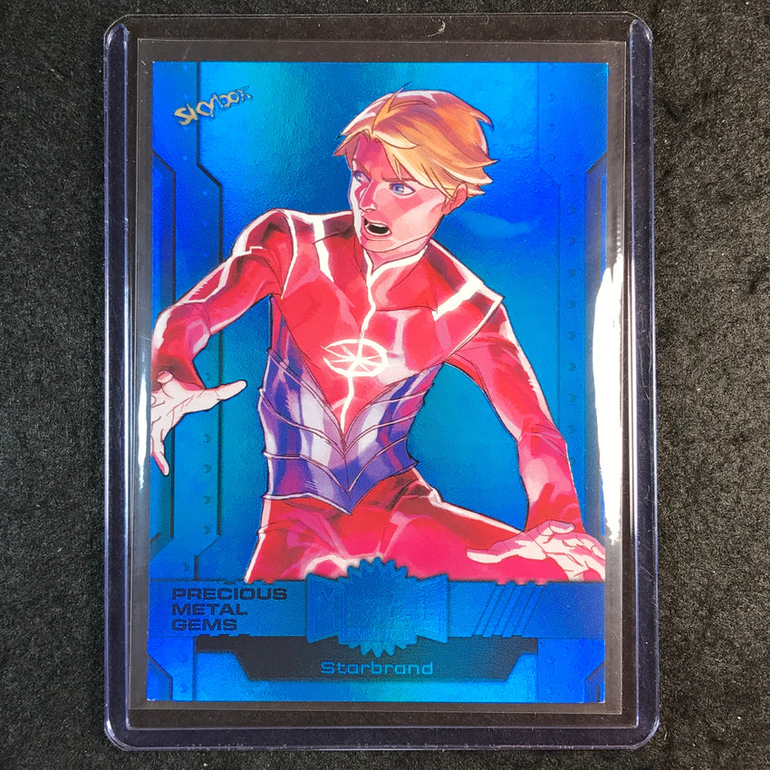 2024 Marvel Metal Universe Avengers STARBRAND Precious Metal Gems Blue 47/50 #67