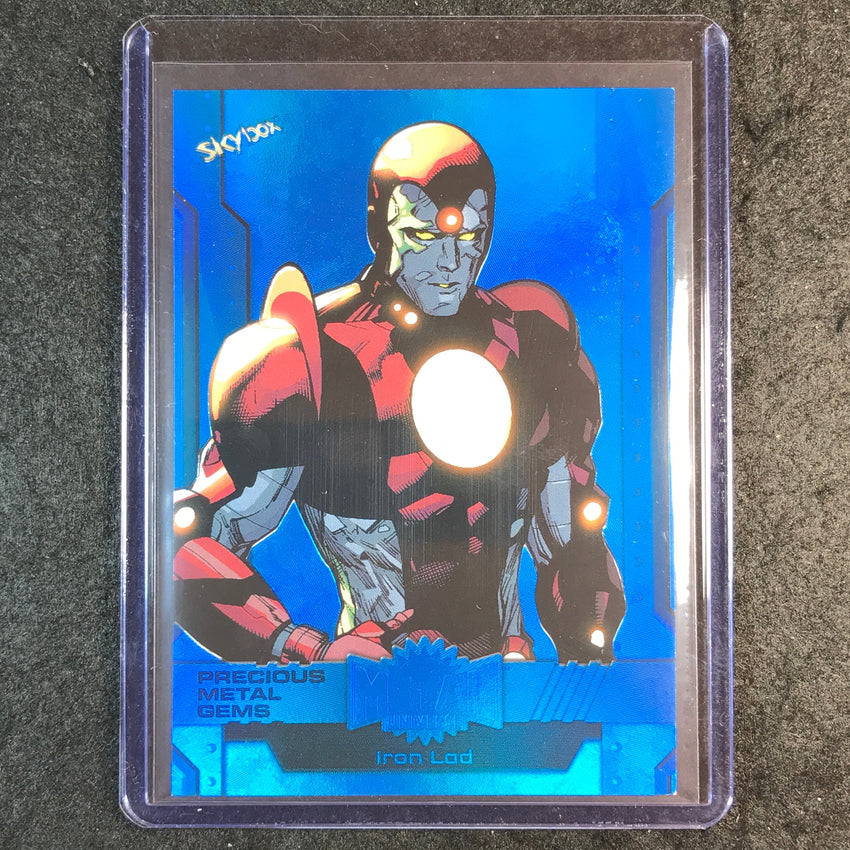 2024 Marvel Metal Universe Avengers IRON LAD Precious Metal Gems Blue 47/50 #95