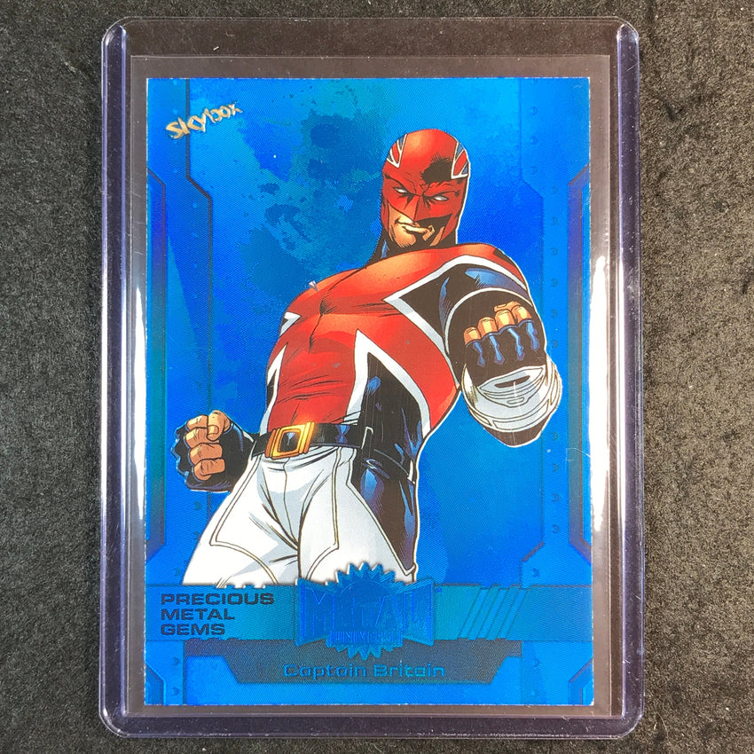 2024 Marvel Metal Universe Avengers CAPTAIN BRITAIN Precious Metal Gems Blue /50