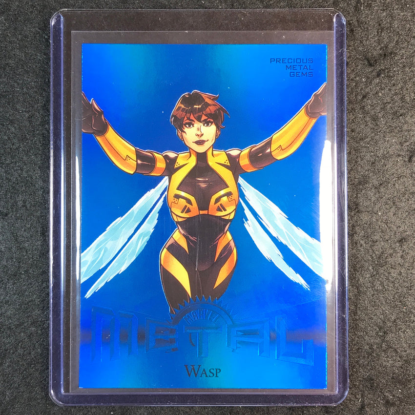 2024 Marvel Metal Universe Avengers WASP Retro Precious Metal Gems Blue 48/50 #7