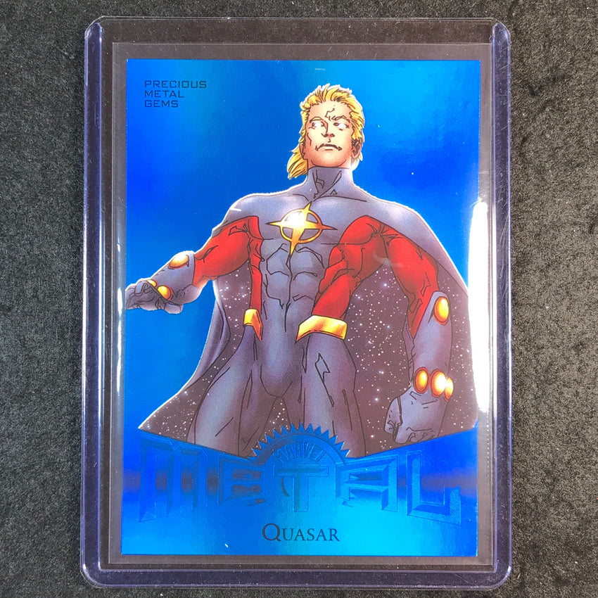 2024 Marvel Metal Universe Avengers QUASAR Retro Precious Metal Gems Blue 16/50