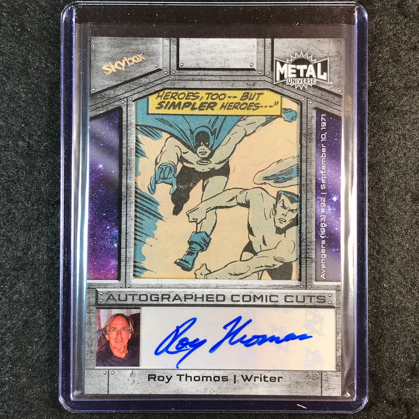 2024 Marvel Metal Universe Avengers ROY THOMAS AVENGERS #92 Comic Cuts Auto 3/10
