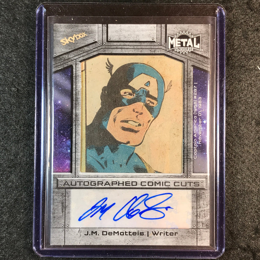 2024 Metal Universe Avengers J.M. DEMATTEIS CAPTAIN AMERICA Comic Cuts Auto 2/10