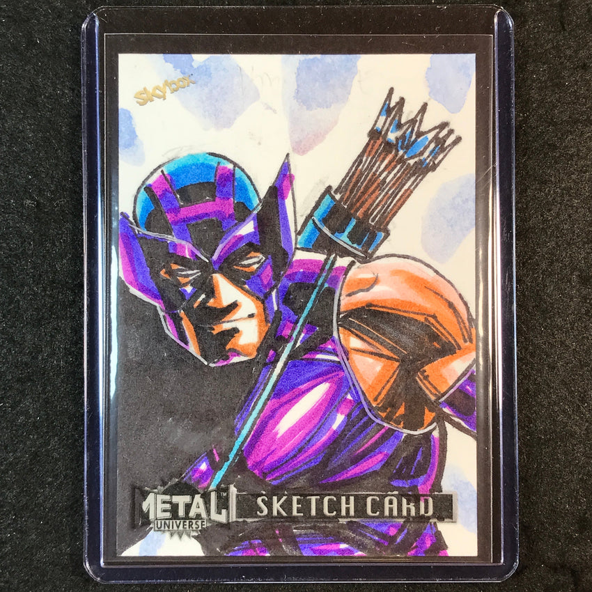 2024 Marvel Metal Universe Avengers HAWKEYE Artist Sketch 1/1 ANDY CARREON