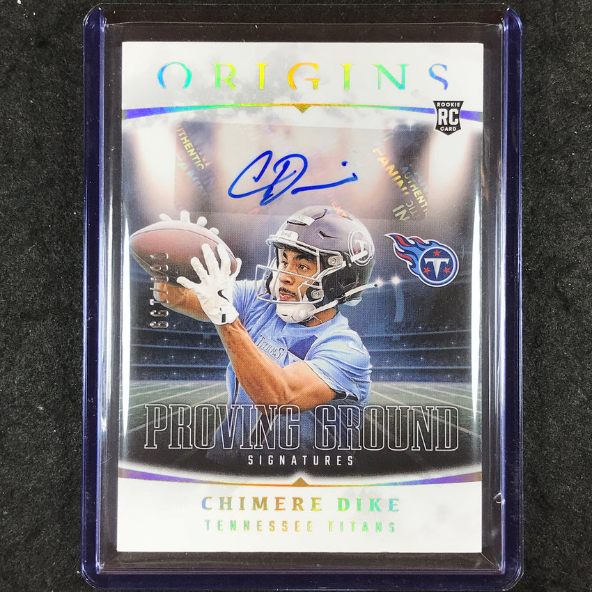 2025 Origins Football CHIMERE DIKE Proving Ground Rookie Auto 60/199