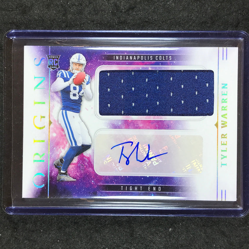 2025 Origins Football TYLER WARREN Rookie Jumbo Jersey Auto Base #TWN