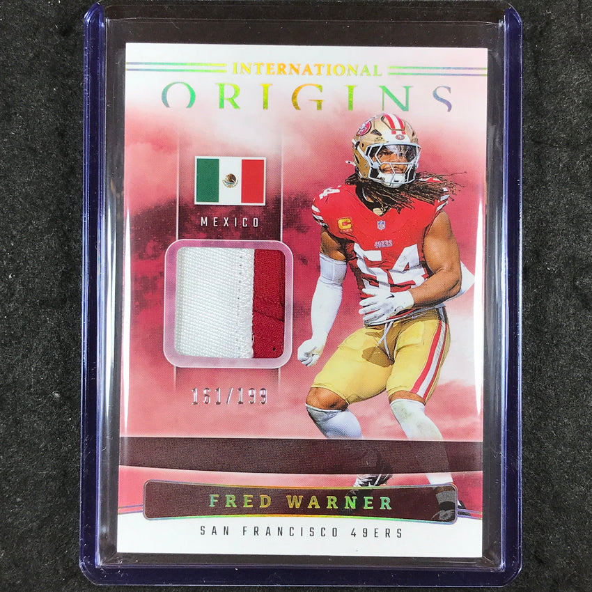 2025 Origins Football FRED WARNER International Origins Patch Relic 161/199