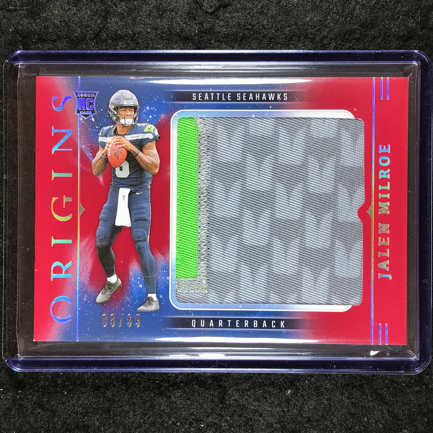 2025 Origins Football JALEN MILROE Rookie Jumbo Jerseys Patch Relic Red 66/99