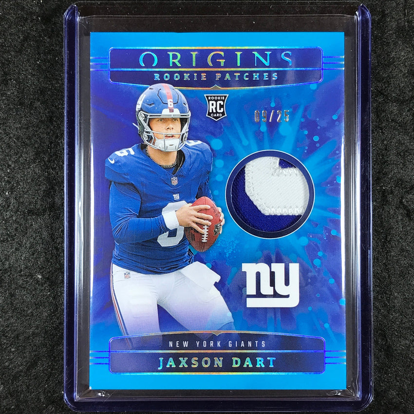 2025 Origins Football JAXSON DART Rookie Patches Relic Turquoise 9/25